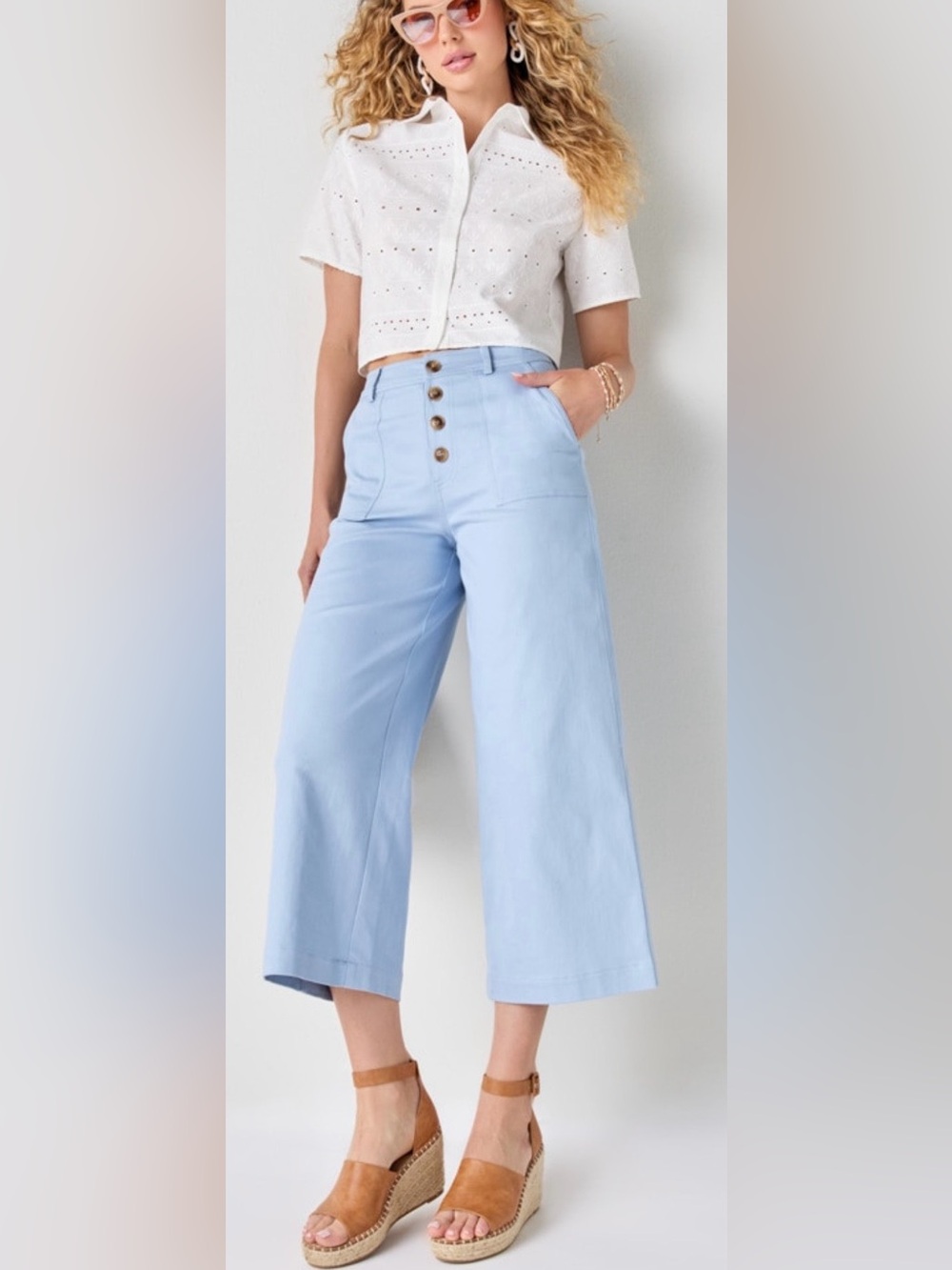 Alissa Button Front Pants-Off White